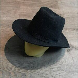 Gender-Neutral Authentic Vintage Black Large Brim Fur Wool Smithbilt Cowboy Hat